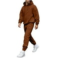 thumbnail image 2 of Ceisia Men's Loose Fit ECG Print Hooded Sweatshirt & Jogger Set - Warm Stretch Casual Two-Piece Tracksuit Gifts, 2 of 5