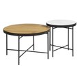 thumbnail image 2 of CRO Decor Table Basse Moderne avec Dessus MDF et Cadre en Métal (Ensemble de Couleur 2)2-Ton, 2 of 12