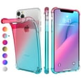 thumbnail image 1 of TORUBIA For iPhone 11 6.1 Inch Case Soft TPU Thicken Scratch Resistance Color Gradient Phone Back Cover Pink-green, 1 of 9