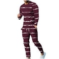 thumbnail image 3 of UVEASISHA Striped Sweatsuit for Men,Mens Casual Track Suits 2 Piece Set Long Sleeve Pullover Tshirt and Sweatpant Sets 2025 Casual Jogging Sport Suit Sets Sales Today of The Day, 3 of 8