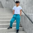 thumbnail image 4 of BIG ELEPHANT Boys Sweatpants, Cotton Sports Jogging Pants with Pockets and Drawstring, 3 pack (6-15Y), 4 of 11