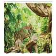 thumbnail image 3 of Ambesonne Leopard Shower Curtain, Tropic Wild Jungle Leaf, 69"Wx75"L, Brown Green, 3 of 5