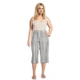 thumbnail image 2 of Just My Size Women's Plus Size Linen Blend Wide Leg Pull On Capri Pants, 21" Inseam, Sizes 1X-4X, 2 of 5