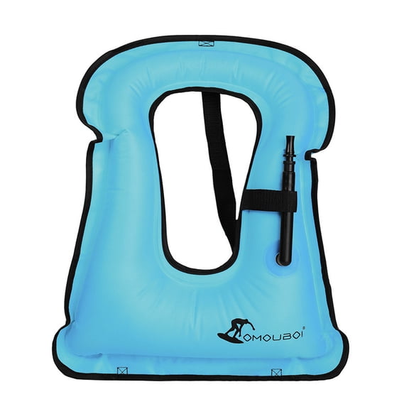 OMOUBOI Adult Inflatable Snorkel Vest, 66-240 lbs Portable Buoyancy Aid for Snorkeling, Swimming & Kayaking-BLUE