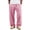 Pink@GC@, variant on CONZONE Men's Baggy Linen Pants Wide Leg Pants for Men Trendy Elastic Waist Drawstring Striped Soft Casual Joggers With Pocket