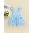 thumbnail image 2 of Coduop Toddler Baby Kid Girl Summer Tulle Dress Ruffle Fly Sleeve A-line Dresses 1-6 Years, 2 of 9