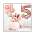 thumbnail image 2 of KAINSY 40inch 5 Number Balloon Giant Rose Gold Digit Foil Balloons Confetti Pearl Balloons Birthday, 2 of 6