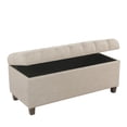 thumbnail image 4 of HomePop Ainsley Traditional Fabric Button Tufted Storage Bench in Tan, 4 of 9