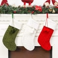 thumbnail image 2 of 3 Pcs 16" Christmas Stockings, Personalized Cozy Cable Knit Hanging Stocking Christmas Gift Bag for Indoor Christmas Decor,  3 Colors (Green, White, Red), 2 of 3