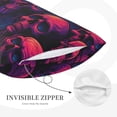 thumbnail image 3 of Balery Purple-Red Skull Bedding Queen Pillow Cases - Envelope Closure - Soft Brushed Microfiber Fabric - Shrinkage and Fade Resistant Pillow Cases-20"x30", 3 of 6