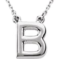 thumbnail image 1 of Precious Stars Unisex Sterling Silver Block Font B Initial Necklace, 1 of 2