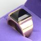 thumbnail image 3 of Anillo de acero de titanio, joyería de acero inoxidable Artificial Rectangular, piedra de dedo de acero, ónices, regalos de personalidad de Ropa, zapatos y accesorios Miscelánea Negro Piedra Oro Qarigey AP015066-01, 3 of 6