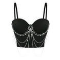 thumbnail image 4 of Women’s Bustier Corset Crop Top Bra With Straps Fashionable Party Clubwear Bra Slim Vest Costume Black S, 4 of 7
