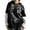 Black, variant on Women Fake Two-Pieces Loose T-Shirts Gothic Print Turn-Down Collar Buttons Long Sleeve Shirts Fall Tops Streetwear
