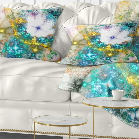 Designart Blue Cosmic Black Hole. - Abstract Throw Pillow - 12x20