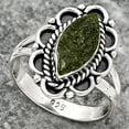 thumbnail image 2 of Natural Tektite Rough - Greek 925 Sterling Silver Ring s.8 Jewelry R-1256 SDR161497, 2 of 5