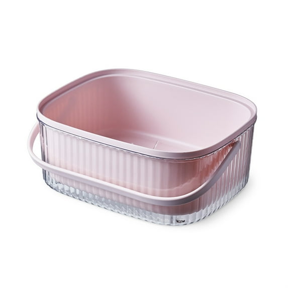 Reheyre Stackable Drain Basket with Handle PP Nordic Style Double-layer Washing Strainer Kitchen Supplies
