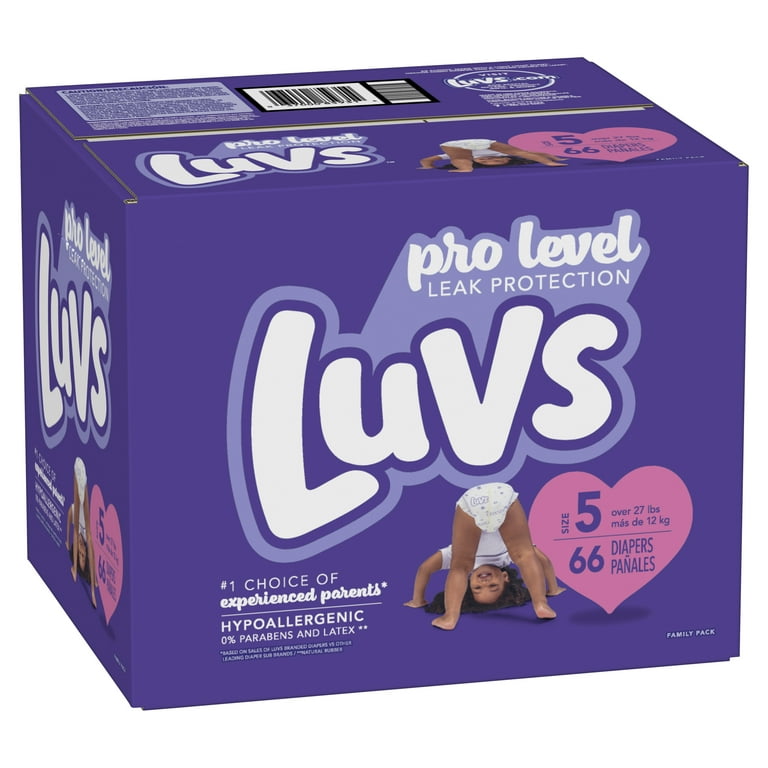 Luvs Ultra Leakguards Diapers, Size 5 (over 27 lb), 66 Count, Leak