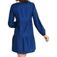 thumbnail image 7 of Miss Lavish London V Neck Dress With Long Sleeves Casual Long Sleeve Dress for Women Navy-2XL, 7 of 7