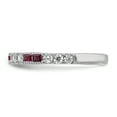 thumbnail image 4 of Sterling Silver Rhodium-plated Created Ruby and Round CZ Band QR7027, 4 of 6
