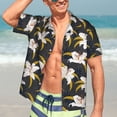 thumbnail image 5 of KLL Men's Hawaiian Shirt Short Sleeve Button Down Beach Shirts-Lilies Flowers, 5 of 5