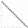 thumbnail image 3 of Diamond2Deal 925 Sterling Silver Rhodium Plated Red Glass and Zirconia Bracelet 7 inch for Women(L- 7inch), 3 of 5