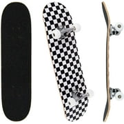UMINEUX Complete Skateboard Made of Maple, Checker (31"x8")