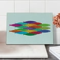 thumbnail image 2 of Colorful Cutting Board, Vibrant Colored Fish Silhouettes Shoal Exotic Underwater Wildlife Inspired Theme, Decorative Tempered Glass Cutting and Serving Board, Small Size, Multicolor, by Ambesonne, 2 of 5