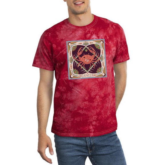 Cancer Zodiac Ethnic Style Tie Dye Crystal Men -Image by Shutterstock, Male XX-Large