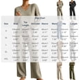 thumbnail image 3 of Usloyux Women's 2 Piece Lounge Set V Neck Long Sleeve Sweater and Wide Leg Pants Matching Casual Outfits with Elastic Waist, Gray L, 3 of 8