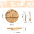 thumbnail image 2 of Suction Plates for Baby Toddler, Bamboo Divided Platter Feeding Dishes with Silicone Fork Spoon, All-Natural Baby Food Plate Stays for Baby-Led Weaning, Non-Slip Design, 2 of 7