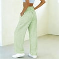thumbnail image 5 of Einccm Womens High Waisted Wide Leg Pants - Checkered Casual Plaid Trousers with Pockets - Comfy Smocked Waist Flowy Bottoms for Vacation or Daily Wear, 5 of 6
