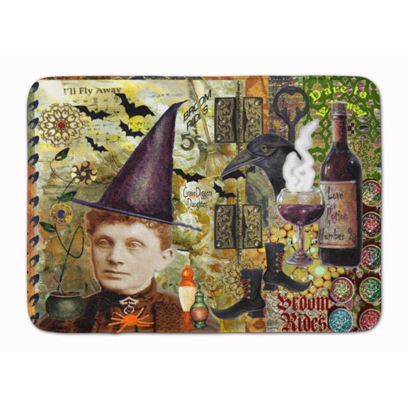 Carolines Treasures PJC1069RUG Broom Rides and Spells Halloween Machine Washable Memory Foam Mat 19 X 27" multicolor