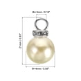 thumbnail image 2 of Unique Bargains Pendentifs Perles Factices 14 mm, Lot de 100 Perles Rondes Imitation Perle avec Strass, Beige Argenté, 2 of 6