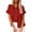 Red, variant on Teissuly Women's Tops Fashion Solid Button Shirt Female V-Neck Loose T-shirt Blouse Tops