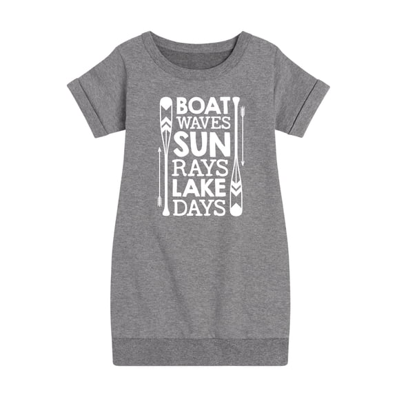 Instant Message - Lake Days Quote - Toddler & Youth Girls Fleece Dress