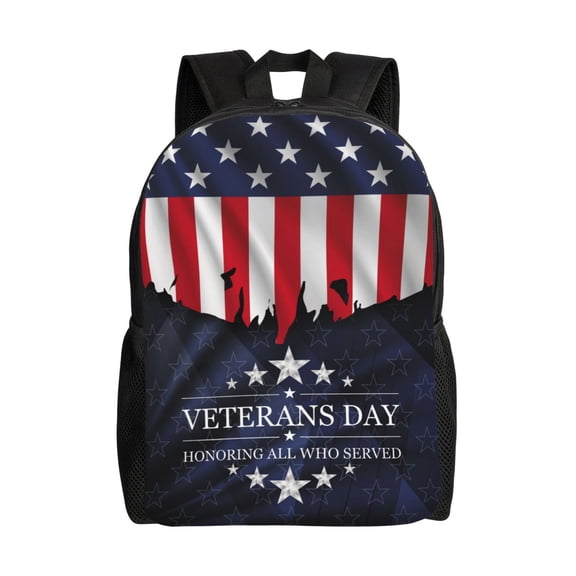 Thank You Veteran Backpack Single-Sided Printed Backpack Light Casual Laptop Backpack Travel Backpack Suitable For Office Travel Commuting