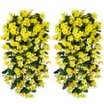 thumbnail image 2 of Artificial Fake Hanging Flowers Plants,2PCS Faux Silk Morning Glory Trailing Vines for Outdoor Decoration, 2 of 7
