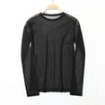 thumbnail image 2 of Glisme Men T-Shirt Male Spring And Summer Thin Round Neck See Through Mesh Long Sleeve T Shirt Leisure Spring Summer Tee Black, 2 of 8