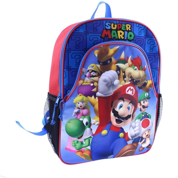 Nintendo Backpack Super Mario Blue Wteam 16 School Bag 396007 6634