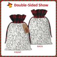 thumbnail image 2 of Kdxio Black White Music Christmas Drawstring Bags Xmas Buffalo Plaid Candy Bags Linen Treat Bags Christmas Gift Bags for Presents-Black, 2 of 8