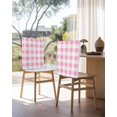 thumbnail image 3 of nqOlkjepod Pink Checkered Chair Covers Set of 6, Decorative Chair Back Cover, Pink White Buffalo Plaid Dining Room Chair Slipcovers Removable Chair Protectors Covers for Party Banquet, 3 of 7