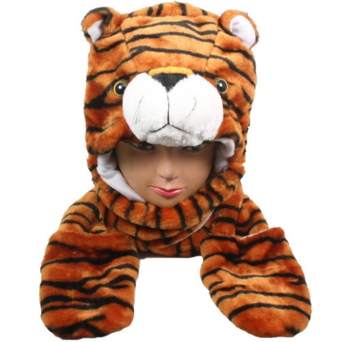 Plush Fleece Animal Hat TIGER with Mittens cute warm winter gift USA