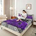 thumbnail image 4 of Feelyou Purple Anniversary Rose Full Size Sheets, Rustic Cabin Bed Sheets, 4-Piece, 4 of 7