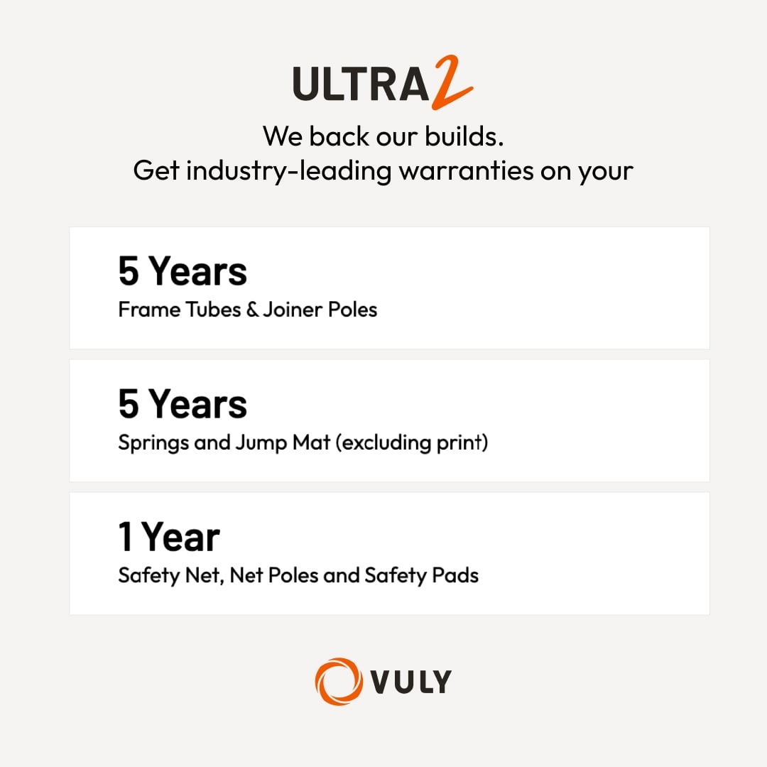 VULY Ultra 2 Extra Large 15ft Trampoline with Enclosure - Round Kids Trampolines