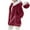 Wine, variant on Women's Lightweight Loose Fit Casual Jacket with Hood and Front Zipper Pockets in Solid Color for Everyday Wear