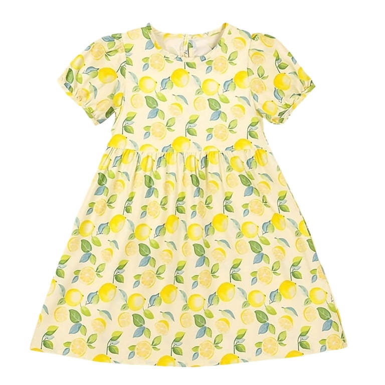 lemon yellow cotton dress Lemon Yellow 100% Cotton Flared Sundress 68" / Petite (5'1" and below)