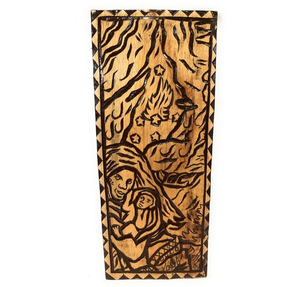 A Stormy Birth Wood Panel 30" X 12" King Kamehameha - Polynesian Wall Art | #dpt5050