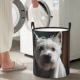 thumbnail image 6 of Uemuo Dog Wrapped in Towel 1 Pattern Circular Laundry Hamper Basket with handles,Collapsible laundry basket,Large capacity laundry hamper,Laundry Organizer-Small, 6 of 8