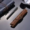 thumbnail image 3 of Estuche para bolígrafo individual de cuero hecho a mano vintage Funda para pluma estilográfica de cuero de vaca Estuche para bolígrafo (marrón tallado) Ormromra Plumas Fuente, 3 of 6